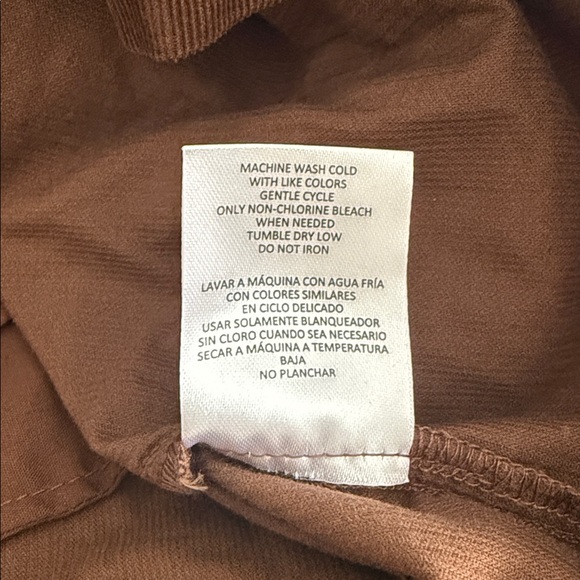 Lands’ End brown corduroy shirt dress with roll tab sleeves - Picture 12 of 12